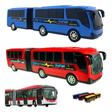 Kit 2 Ônibus De Brinquedo Grande Carrinhos Para Presente Top