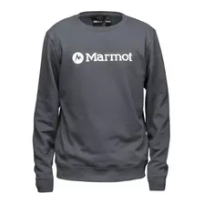 Polerón Hombre Marmot Logo Crew Negro