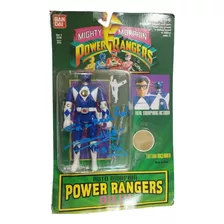 Power Ranger Azul Vira Cabeça Billy Lacrado Bandai Assinado