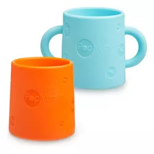 Popyum Set 2 Vasos Entrenadores De Silicón Suave Sin Bpa 5oz Color Azul Y Naranja