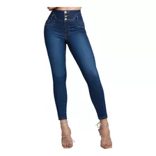 Jeans Dama Seven Pantalon Push Up Levanta Pompa Azul