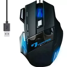 Mouse Gamer Luces Led Optico 7d Usb 6 Botones Ergonómico Rgb