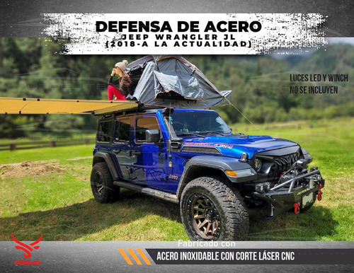 Defensa Bumper De Acero Roca Base Winch Jeep Jl 2018-2024 Foto 8