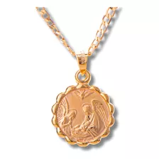 Medalla Bautizo Oro Laminado 14k Angel Guarda Espíritu Santo
