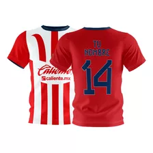 Playera Niños Chivas Rayadas Jersey Personalizada Premium 