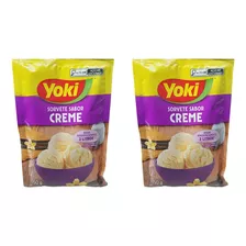 Pó Para Preparo De Sorvete Sabor Creme Yoki Kit Com 2 X 150g