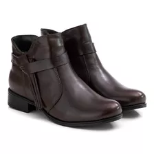 Coturno Feminino Bota Cano Curto Salto Baixo Conforto Estilo