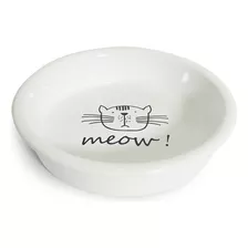 Comedouro Porcelana Para Gatos Meow Ração Água Comida Sachê