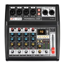 Consola Mixer 4 Canales Interfase Grabacion Bluetooth Usb Fx