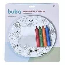 Espelho Atividades Hora Do Banho Colorir Giz Cera Bebê Buba