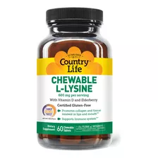 Country Life L-lisina Masticable 600 Mg - 60 Tabletas - Apoy