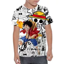 Camiseta Masculina Monkey D Luffy Wanted One Piece