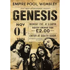 Poster Vintage Genesis 1974 Cartaz 30x42cm Plastificado