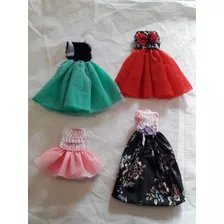 Vestido Ropa Para Barbie O Muñeca Similar Lote X 4 Oferta