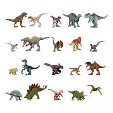 Set 20 Dinosaurios Jurassic World Mini Original Mattel