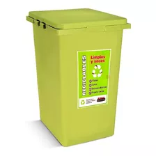 Cesto De Residuos Reciclaje 100 Lts Tapa Plana Colombraro