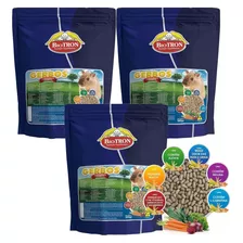 Kit 3 Biotron Gerbos Gerbil Ração Roedores 500g Alfafa