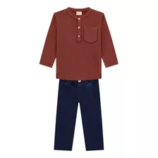 Conjunto Inverno Infantil Menino Camisa + Calça Milon