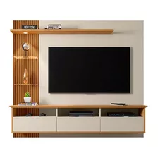 Panel Rack Tv 60 Trend Blanco Invierno Canela Ripado