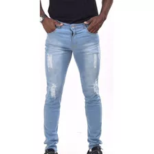 Calça/jeans Clara Masculina Azul Clara /rasgada Nas Coxas