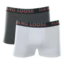 Kit Cueca Boxer Hang Loose Masculina 2 Peças Cotton Elástico