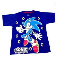 Camiseta Sonic Infantil 100% Algodão - A Pronta Entrega