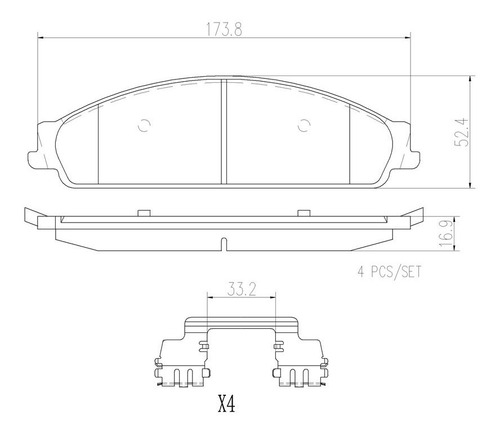 Kit Completo Balatas Ceramica Mercury Montego 3.0l V6 05-07 Foto 2