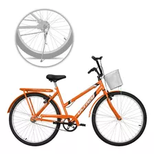 Bicicleta Aro 26 Adulta Retro Wave Freios V-brake E Cesto