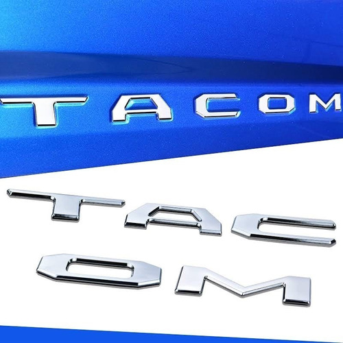 Letras Emblema Cromo Tacoma 3d Tapa Batea Caja 2023 2018 16 Foto 3