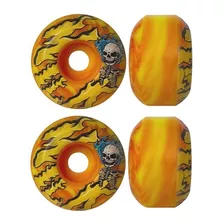 Roda Skate Milk Burning Skull 55mm 101a Yellow Orange