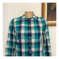 Camisa Manga Longa Tommy Hilfiger Xadrez Verde Feminina G