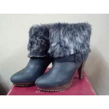 Botas Botinetas Stiletto Pelo Cuero Taco Block Mary Joe