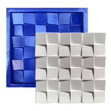 Forma 3d De Gesso Abs Azul Prisma 30 X 30 Cm Envio Imediato