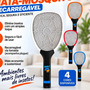 Raquete Elétrica Mata Mosquito Mosca Pernilongo Dengue Insetos Bateria Recarregavel Bivolt - Crowley