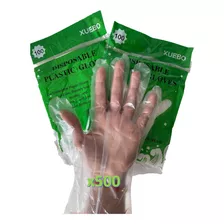 Guantes Plásticos Desechables Manipulación Alimentos X500 U