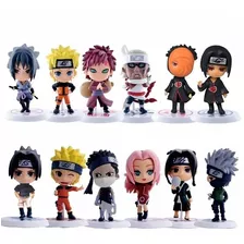 Kit 12 Miniaturas Naruto Hatake Sasuke Uchiha Figure Acition