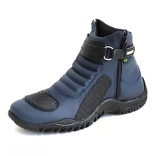 Bota Motociclista Original Coturno Couro Preto Cano Curto Pr