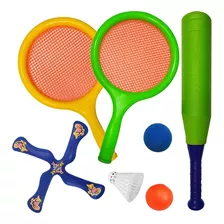 Juego De Raquetas Plásticas Con 1 Bate, Bolas Y Boomerang