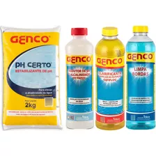 Kit Piscina Limpa Ph Certo + Ph- +clarificante + Limpa Borda