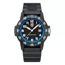 Reloj Luminox Tactico Leatherback Sea 324 Suizo Sumergible Color De La Malla Negro Color Del Fondo Azul