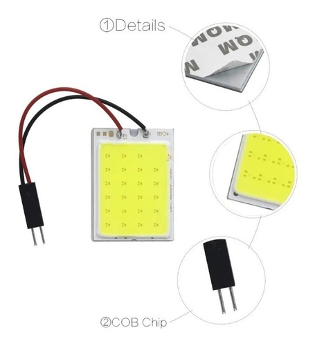 Foto de Luz De Techo Plaqueta Led Kit Conexion T10+festoon+ba9s