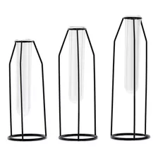 Geometric Tiered Test Tube Flower Vases Set Of 3