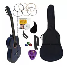 Guitarra Clasica Ocelotl Paquete Básico De Accesorios Color Azul Orientación De La Mano Derecha