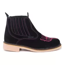 Bota Texana Feminina Botina Feminina Country Em Couro Rodeio