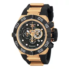 Reloj Para Hombres Invicta Subaqua 6575 Negro, Oro Rosa Color De La Correa Oro Rosa/negro