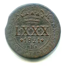 Moeda Brasil Reino Un 80 Réis Cobre 1821 Frete Grátis L.1013