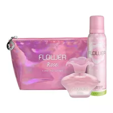 Set Flower Rose Perfume Desodorante Bolso Mujer Original