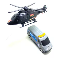 Helicóptero De Brinquedo Grande + Carrinho Militar Grande 