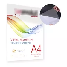 Papel Adesivo Vinil Transparente Leitoso 180g Para Impressora Jato De Tinta A4 Pacote 20 Folhas Evolut