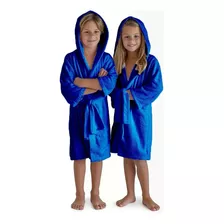 Roupão Infantil Microfibra Fleece Com Capuz 5 A 12 Anos
